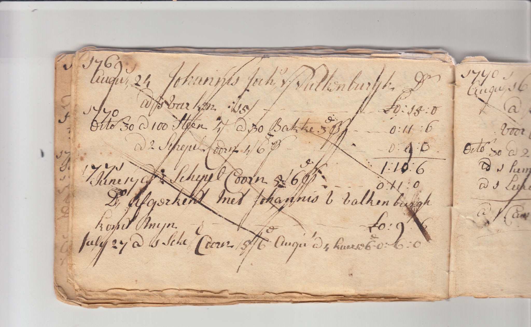 BH105 Pg 36, 1759-1771 & 1783 - Farm Sales Account Book - Pages 31-44